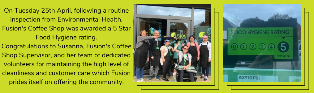Fusion Awarded 5 Star Food Hygiene Rating
